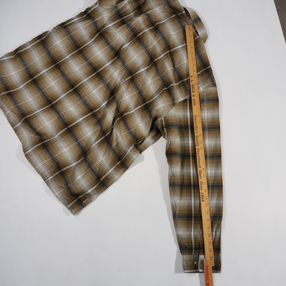 Simms Mens XXL Brown Plaid Waffle Lined Long Sleeve Button Down Fishing Shirt - Picture 6 of 9